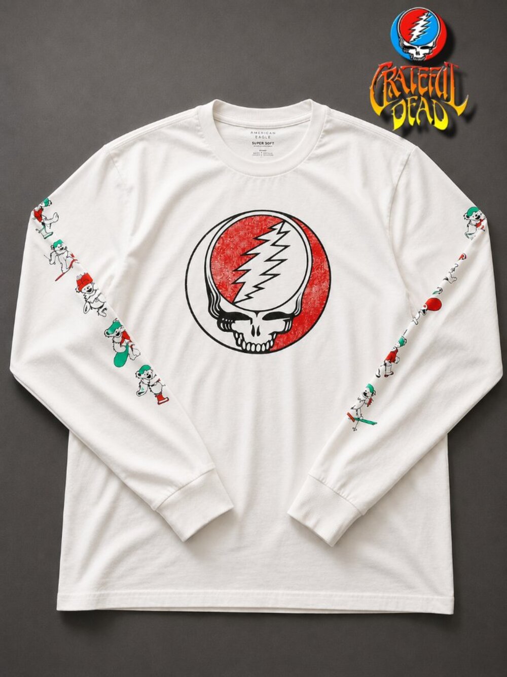 American Eagle x Grateful Dead Steal Your Face Long Sleeve Tee Size L